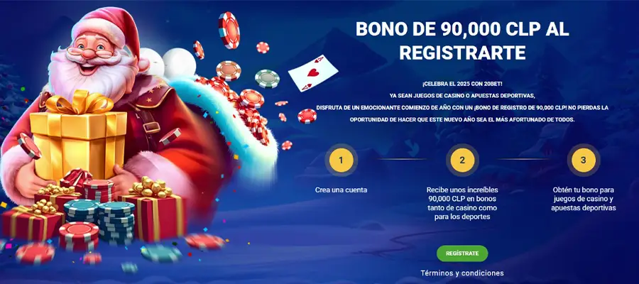 Bono navideño para nuevos jugadores de 20Bet. 