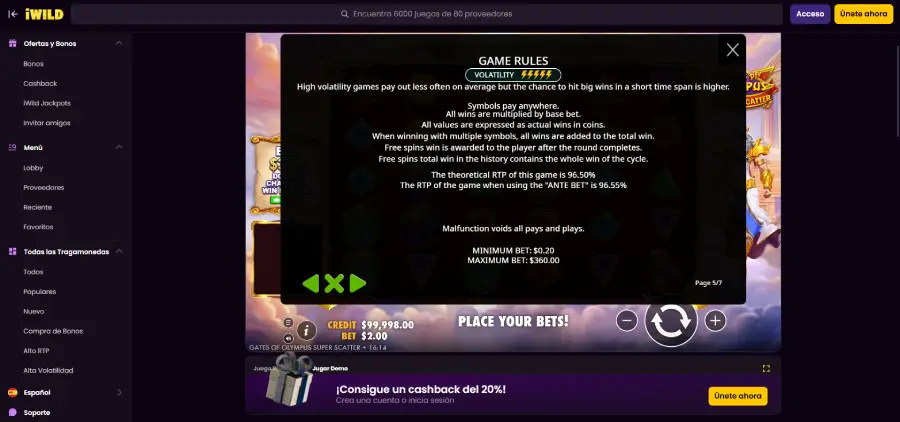 iWild Casino usa los RTP oficiales de los proveedores de software,