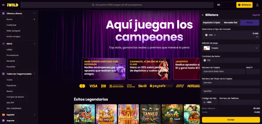 Los retiros de iWild Casino pueden ser lentos.