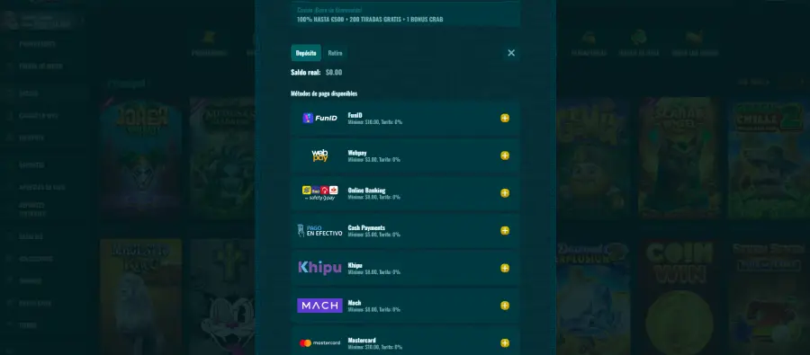 La variedad de medios de pago de Spinanga Casino facilita transacciones a usuarios de todo el mundo.