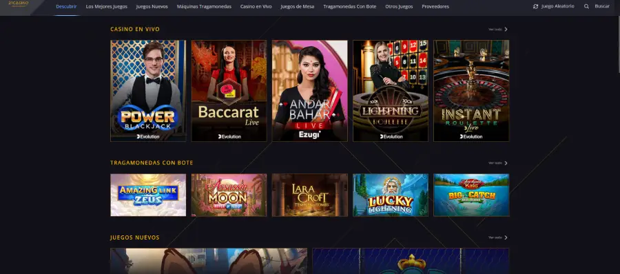 21 Casino tiene juegos de proveedores reconocidos, como Play'N GO y Evolution.