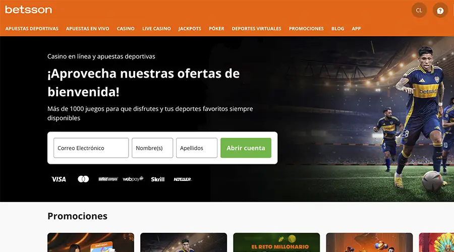 Betsson es una casino reconocido a nivel mundial y acepta jugadores chilenos.