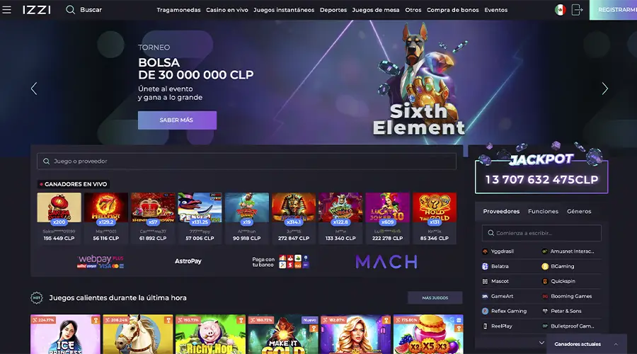 IZZI Casino ofrece facilidades para jugadores chilenos como medios de pago locales.