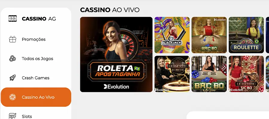 El casino en vivo de ApostaGanha tiene pocas opciones de juegos. 