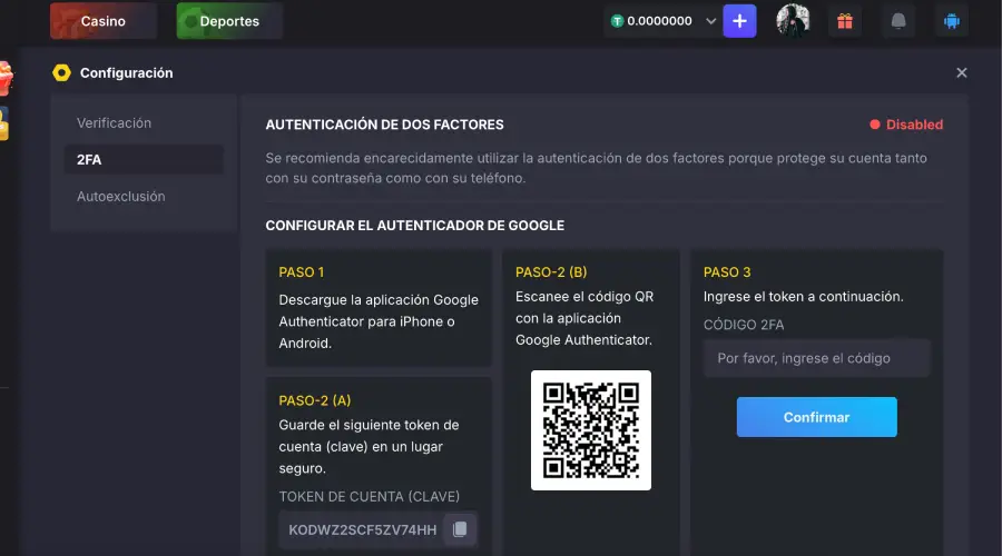 La autenticación de dos factores está disponible en Playing.io.