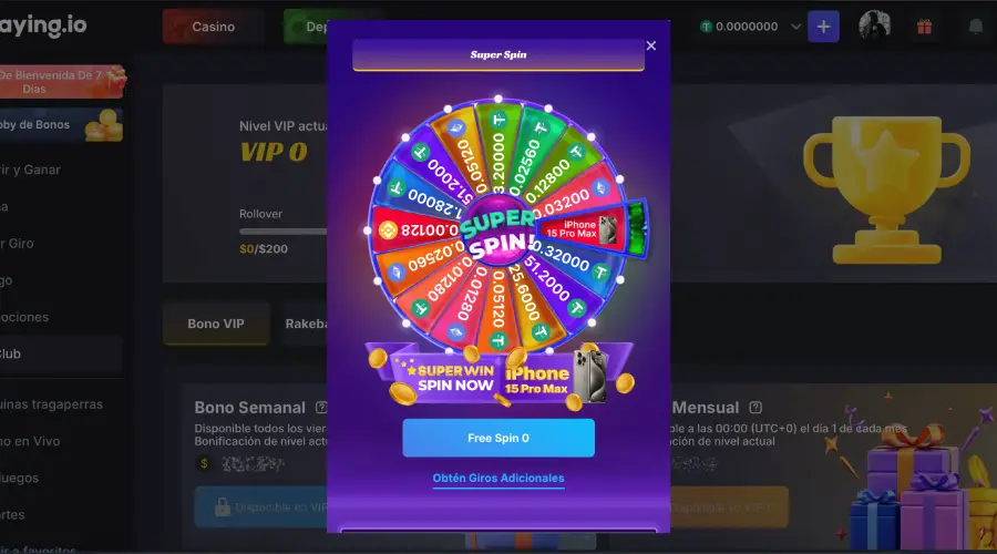 Súper giro en Playing.io.
