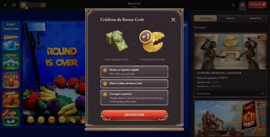 Bonus Crab en ViciBet. 
