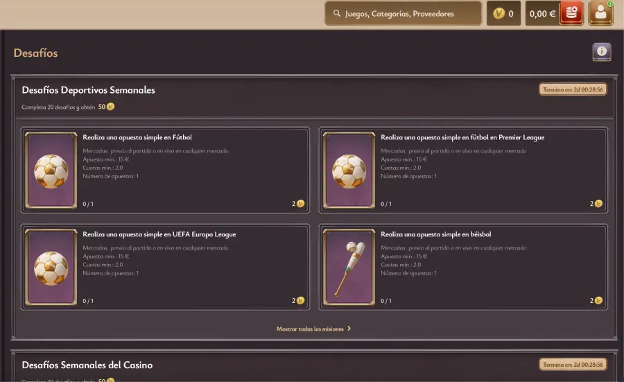 Puedes jugar desafíos en ViciBet para obtener premios. 