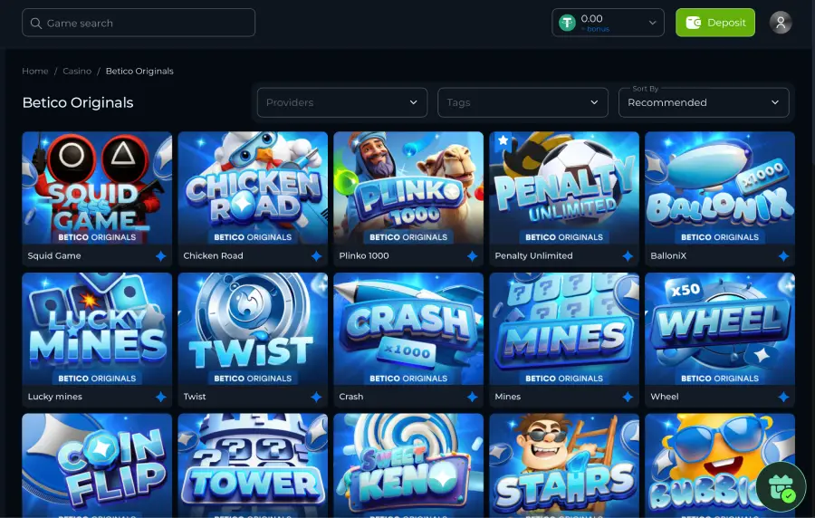 Betico Casino tiene juegos originales.