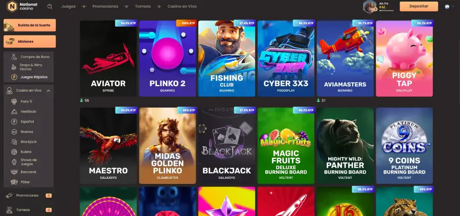 En National Casino puedes jugar al popular Aviator.