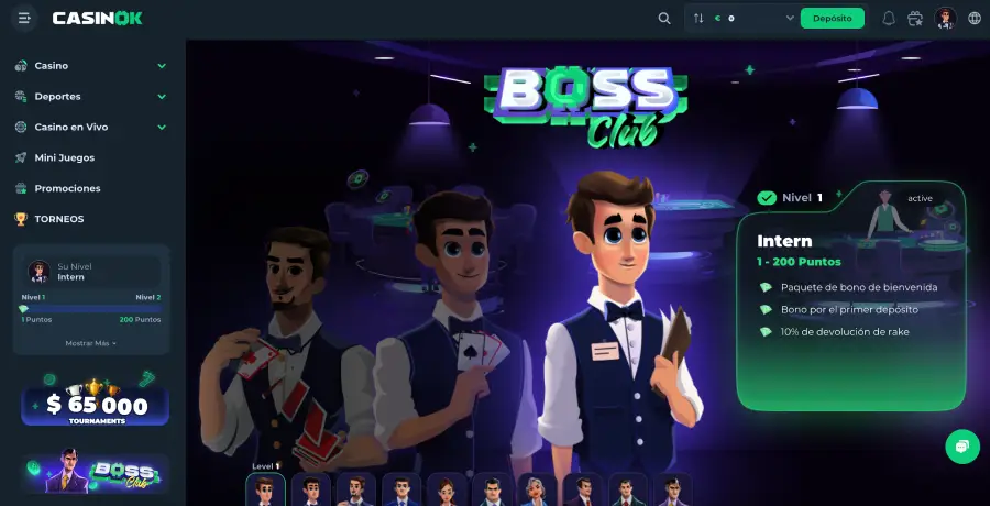 Boss Club es el programa de fidelidad de CasinOK.