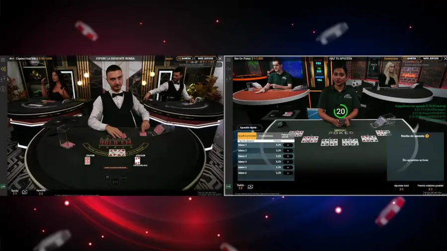 En el casino en vivo de CasinoAndYou puedes jugar en varias mesas a la vez.