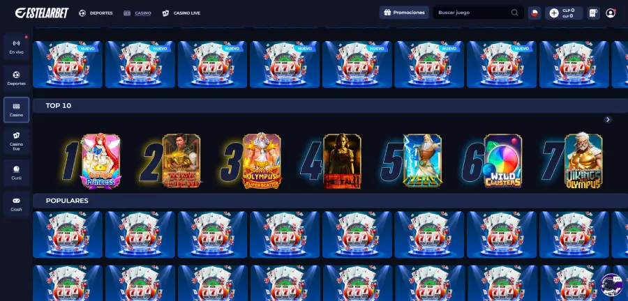 Top de tragamonedas en Estelarbet.