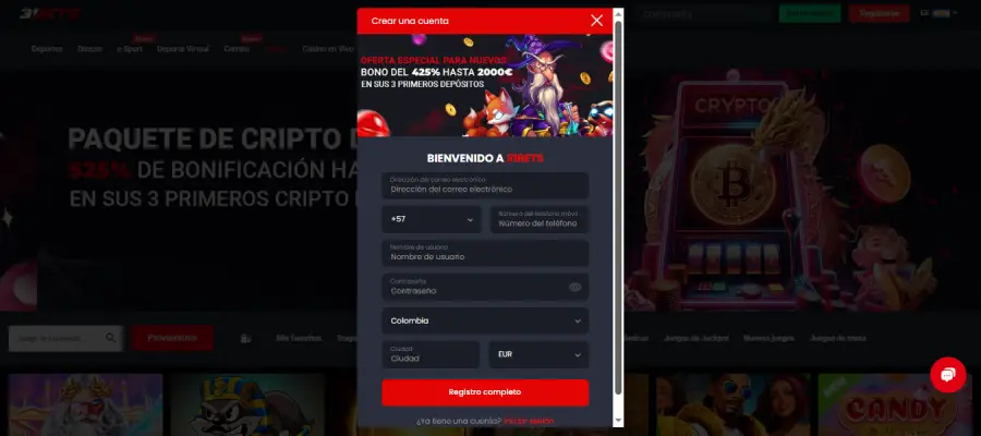 El proceso de registro en 31Bets es rápido y sencillo.