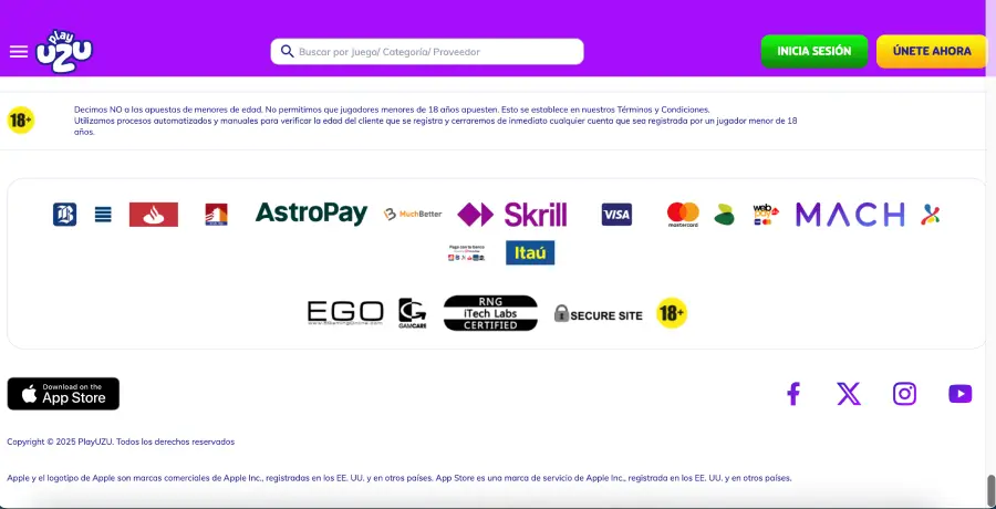 PlayUZU Casino acepta Skrill. 