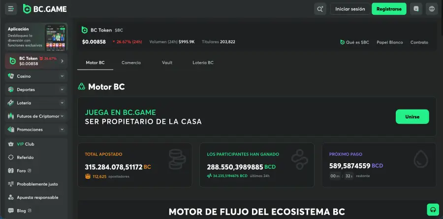 BC.Game Casino lanza BC Engine, su modelo de staking.
