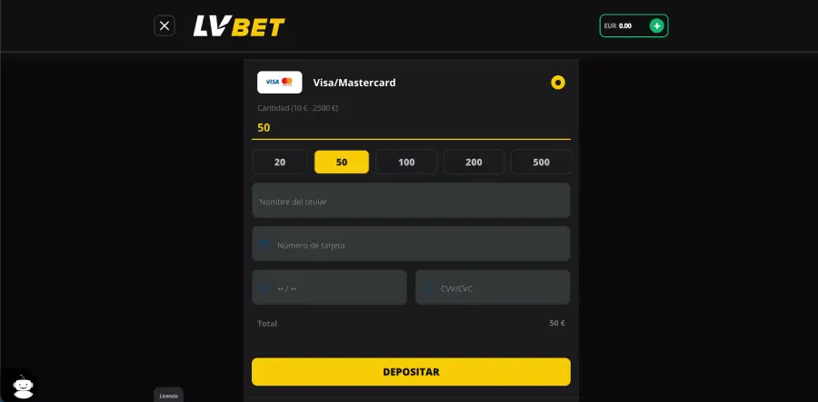 LVBet es un casino que acepta Mastercard. 